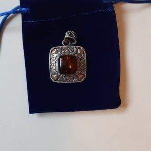 Artisan Crafted Sterling/18K Amber Pendant